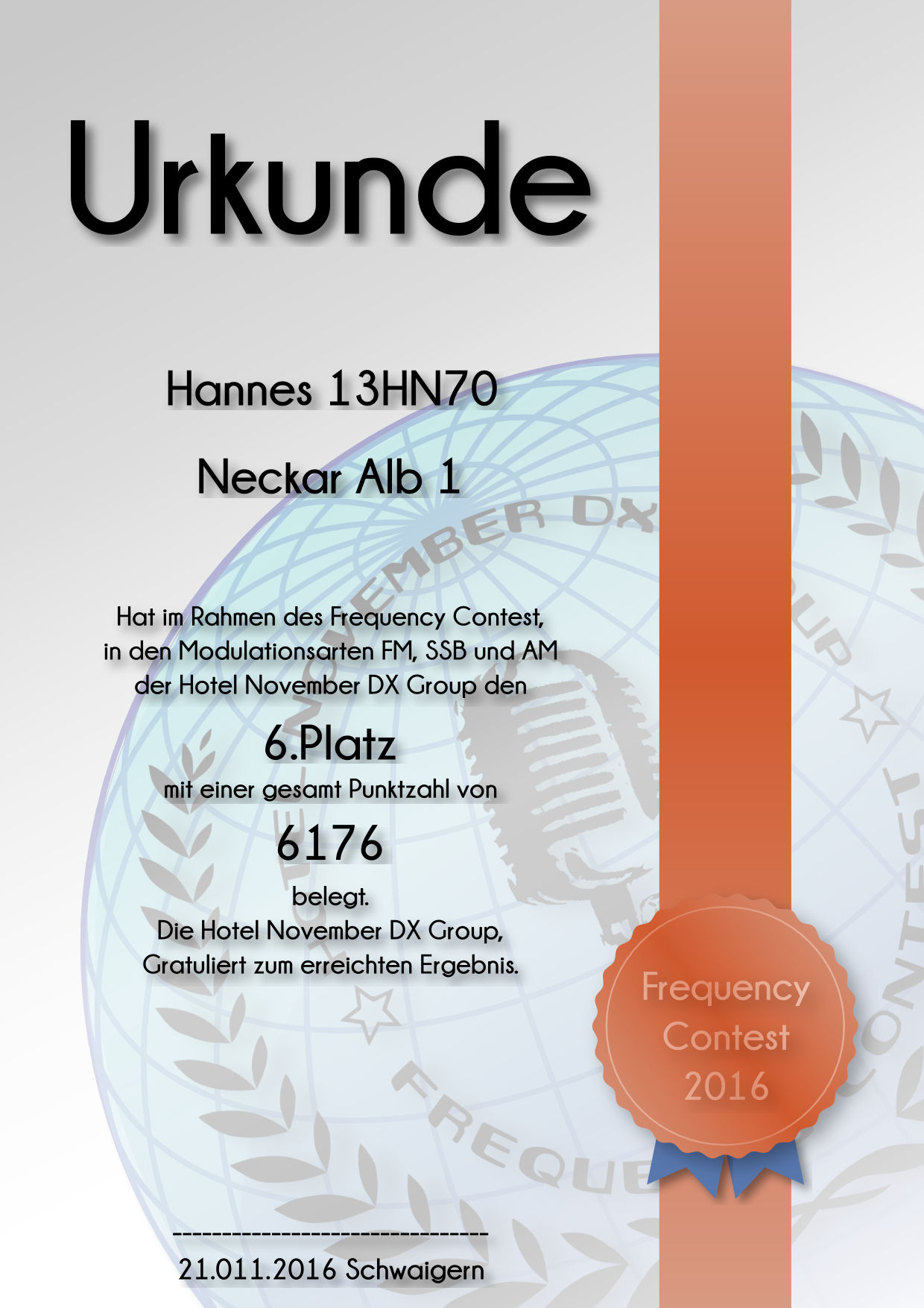 HNDX Urkunde Contest 2016 Platz06